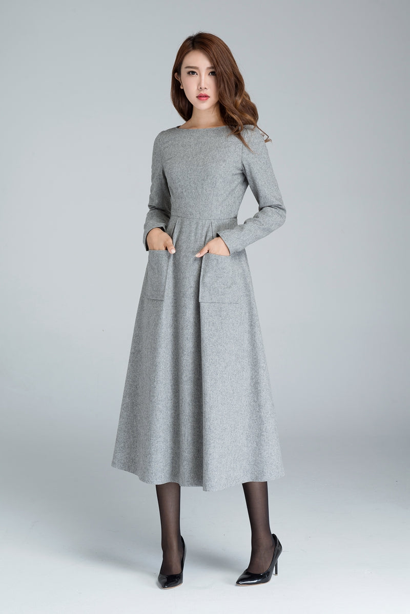 Warm long hot sale sleeve dress