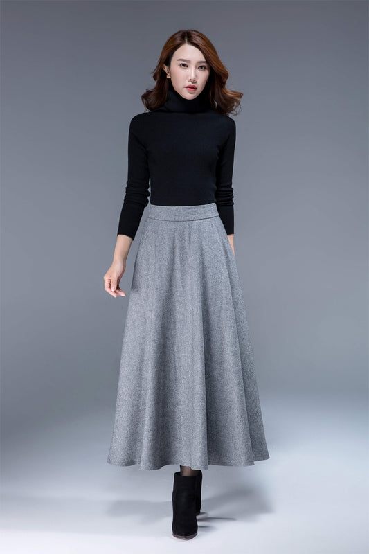 gray skirt