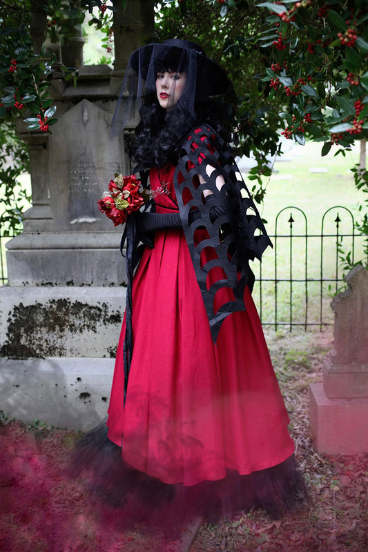 Women' s Red Linen Maxi Wedding Dress 2480#