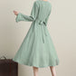 Women's Spring Summer Swing Long Sleeve Midi Dress 3319,Size XS #CK2200102