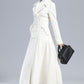 White Double Breasted Long Wool Coat 3235