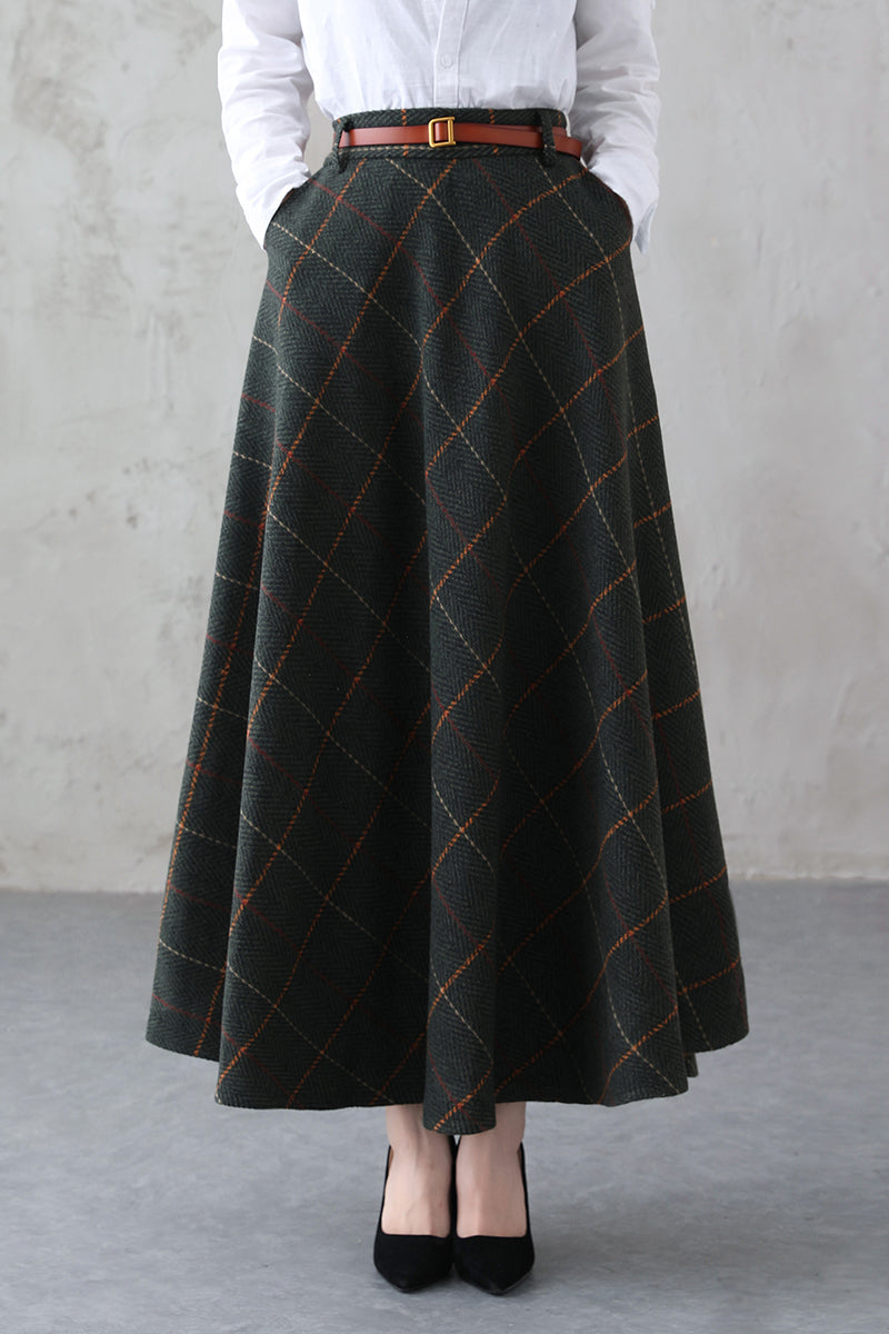 Vintage Inspired Swing Wool Skirt 3841