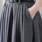 Women Grey A-Line Wool Circle Skirt 3840