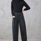 Women's Baggy Plaid Wool Harem Pants 3117