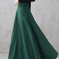 Green Maxi Wool  Retro Swing Skirt 3121