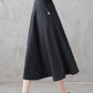 Dark Grey  Winter High Waist Mid Umbrella Skirt 312201