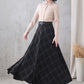 Women's High Waist Flared Plaid Skirt 3321