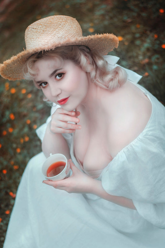 Vintage inspired White Bridesmaid Linen Dress 3650