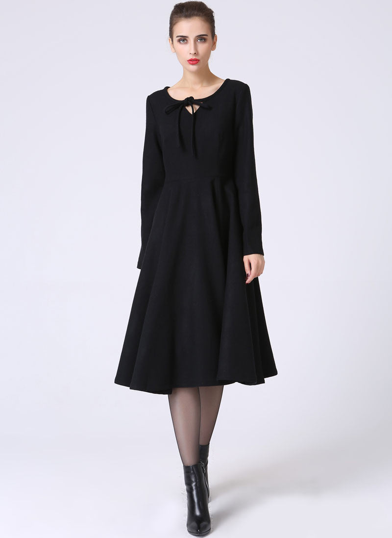 Long Sleeves Black Winter Party Dress 1055 Xiaolizi Long Sleeves Black Winter Party Dress 1055 Xiaolizi