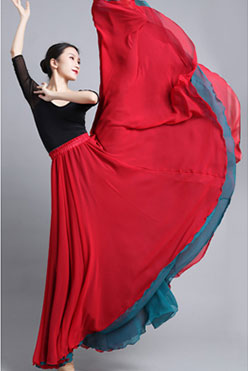 Summer Reversible Big Swing Chiffon Dance Skirt 2938