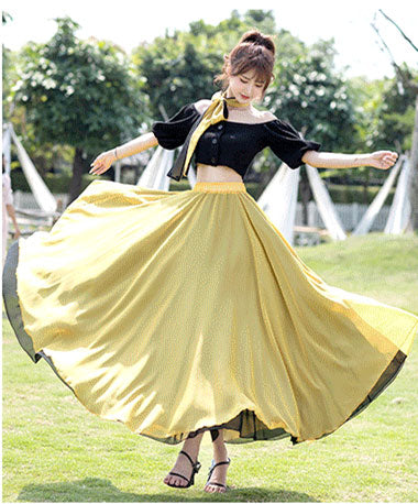 Summer Chiffon Reversible Big Swing Dance Skirt 2939