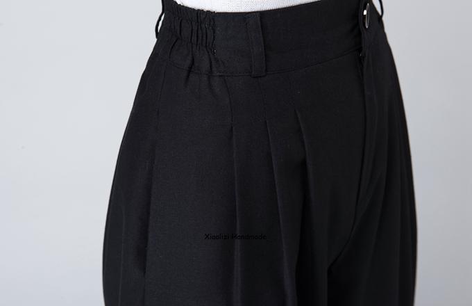 Women's Pleated linen tapered pants 1499