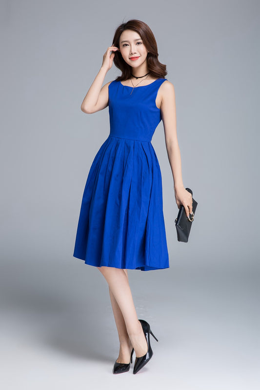 Blue Summer Party Dress 1656#
