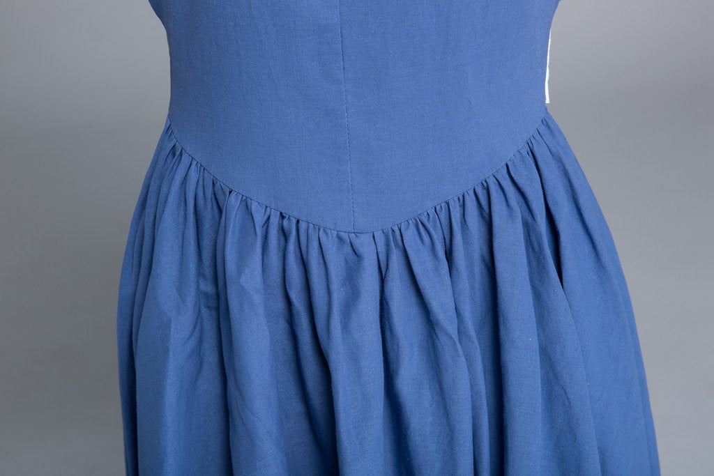 blue linen dress