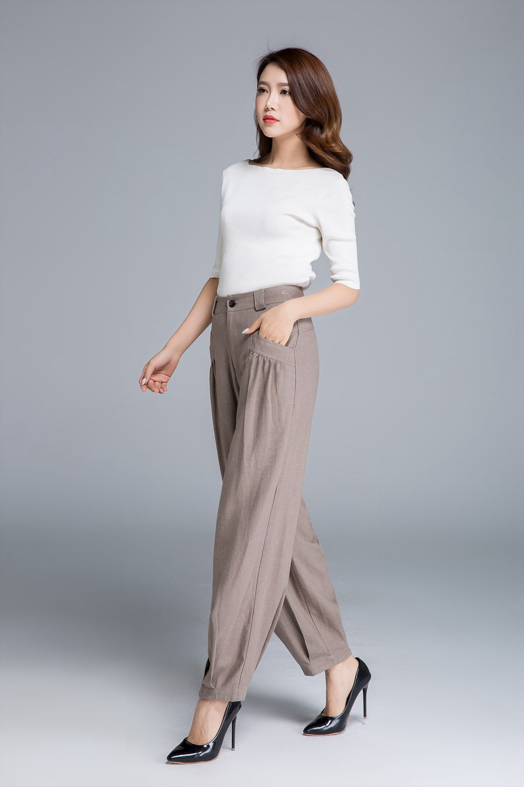 linen pant, maxi pants, made to order pants 1665#
