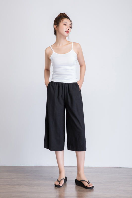 Black wide leg pants