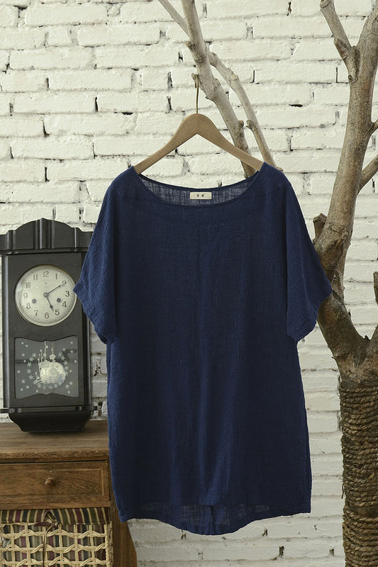 Loose fitting top for summer with short sleeve J009-9