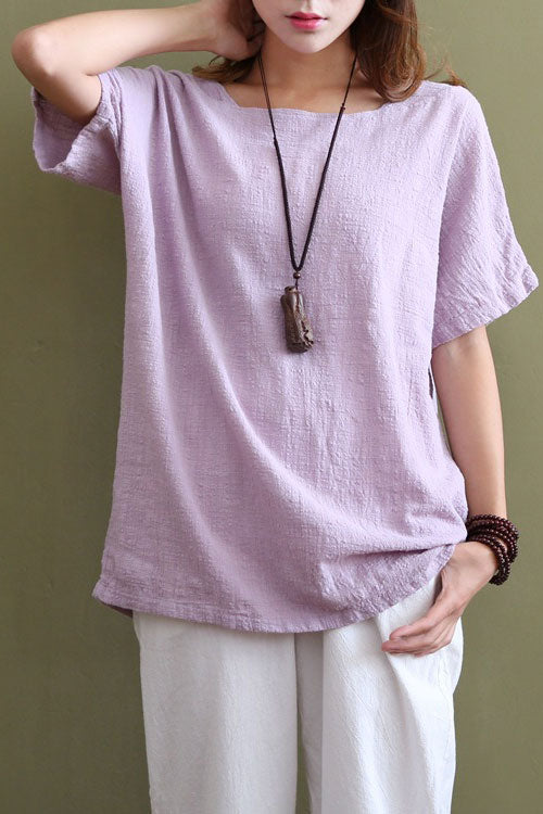 Loose fitting top for summer with short sleeve J009-9