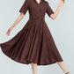 50s inspired swing shirt Dress in brown 2382#