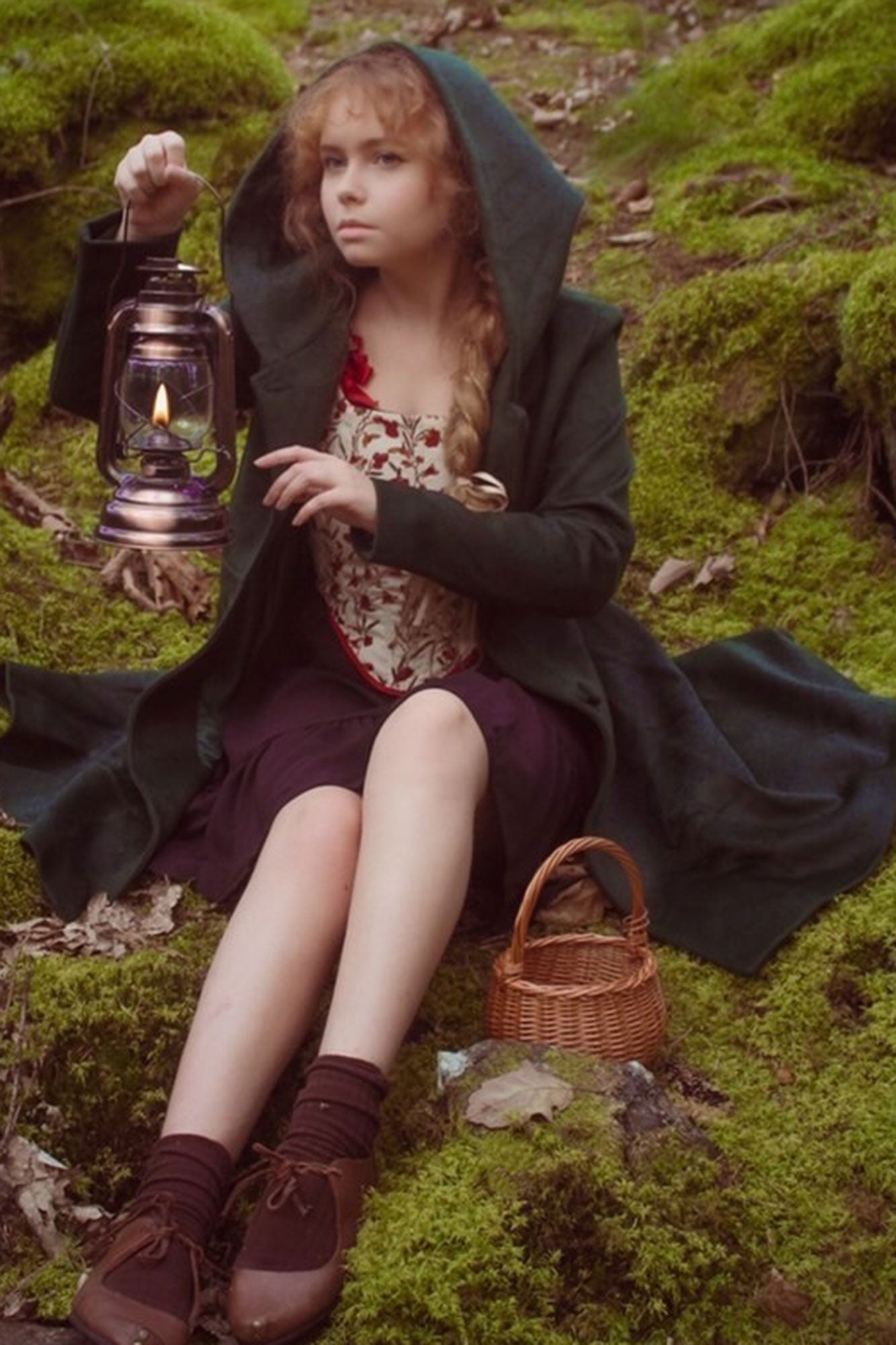 Green Hooded wool Coat 3186