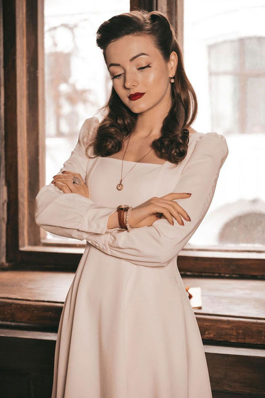 Spring Summer White Swing Wedding Bridesmaid Dress 2702