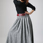 Xiaolizi swing maxi skirt in grey  0911#