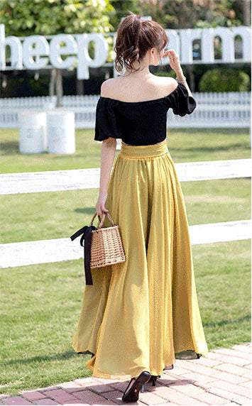 Summer Chiffon Reversible Big Swing Dance Skirt 2939