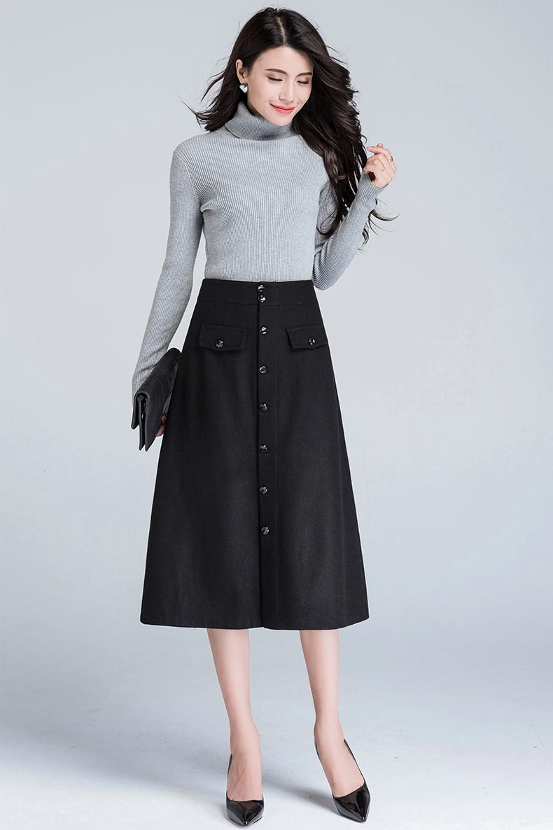 High Waist Mid Calf Length Skirts Mid Calf Length Denim Skirts New