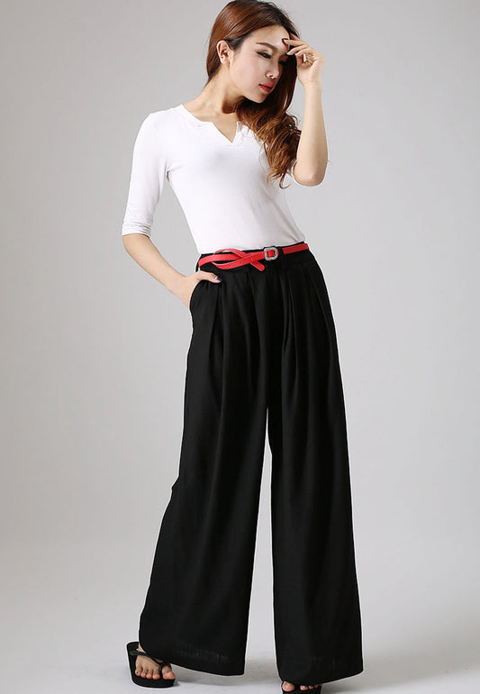 Black wide leg pants