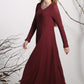 Maxi dress linen dress red long dress women dress 1138