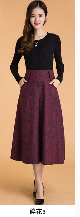 Floral high-waist a-line skirt S021