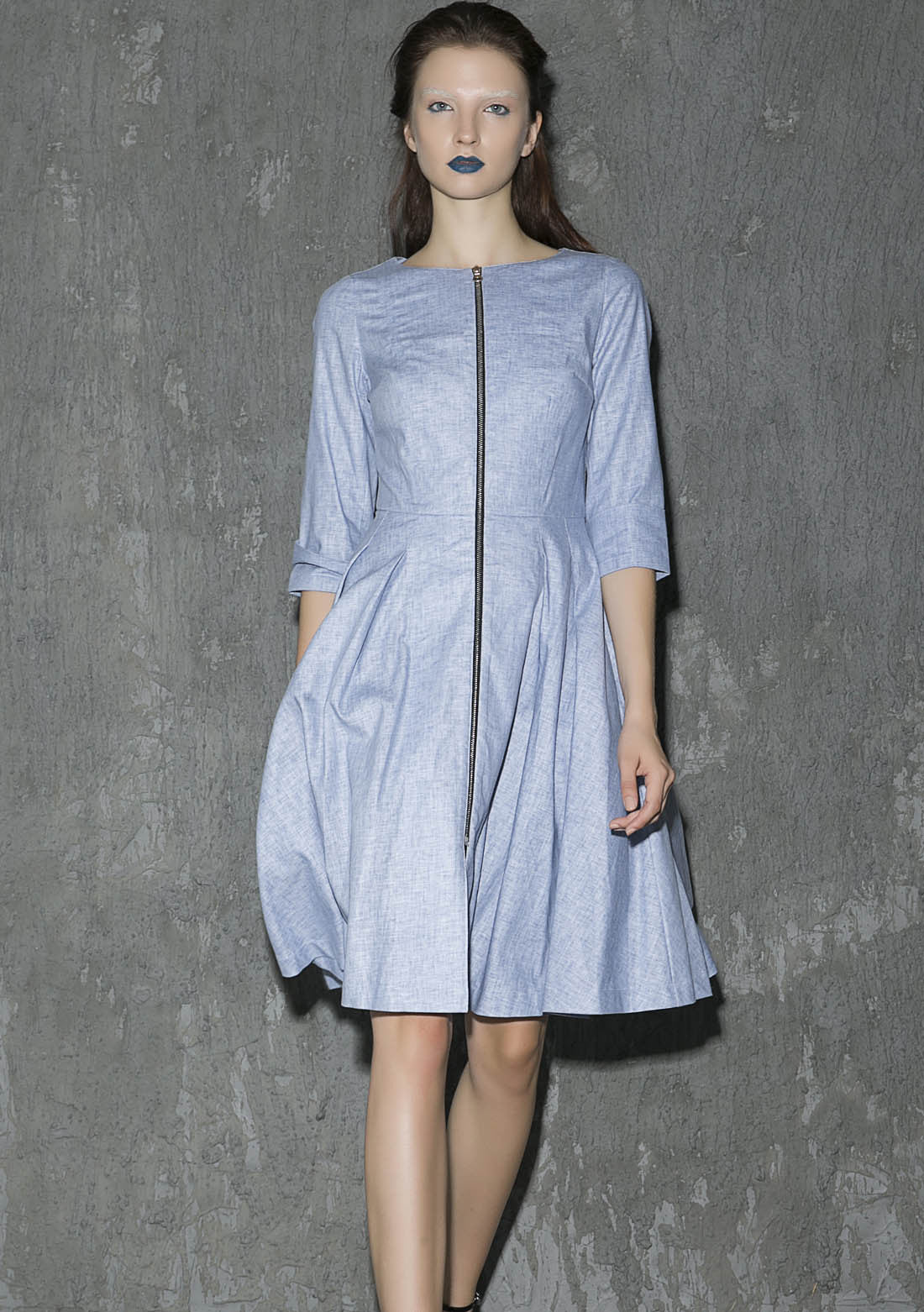 Linen midi dress woman pleated dress party dress (1312) Linen midi dress woman pleated dress party dress (1312)