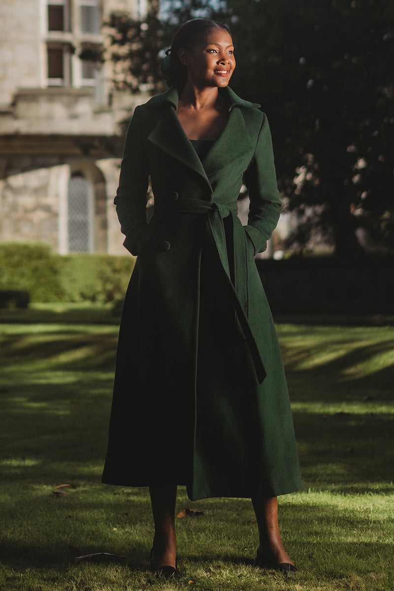 green coat dress for women Amal Clooney wears vibrant green dress and trench coat