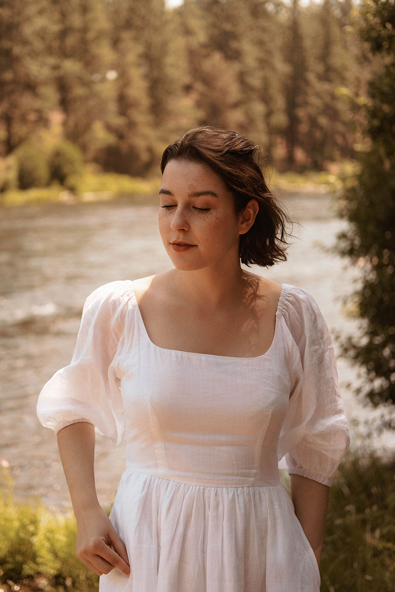 Women's Vintage inspired White Bridesmaid Dress 2740#