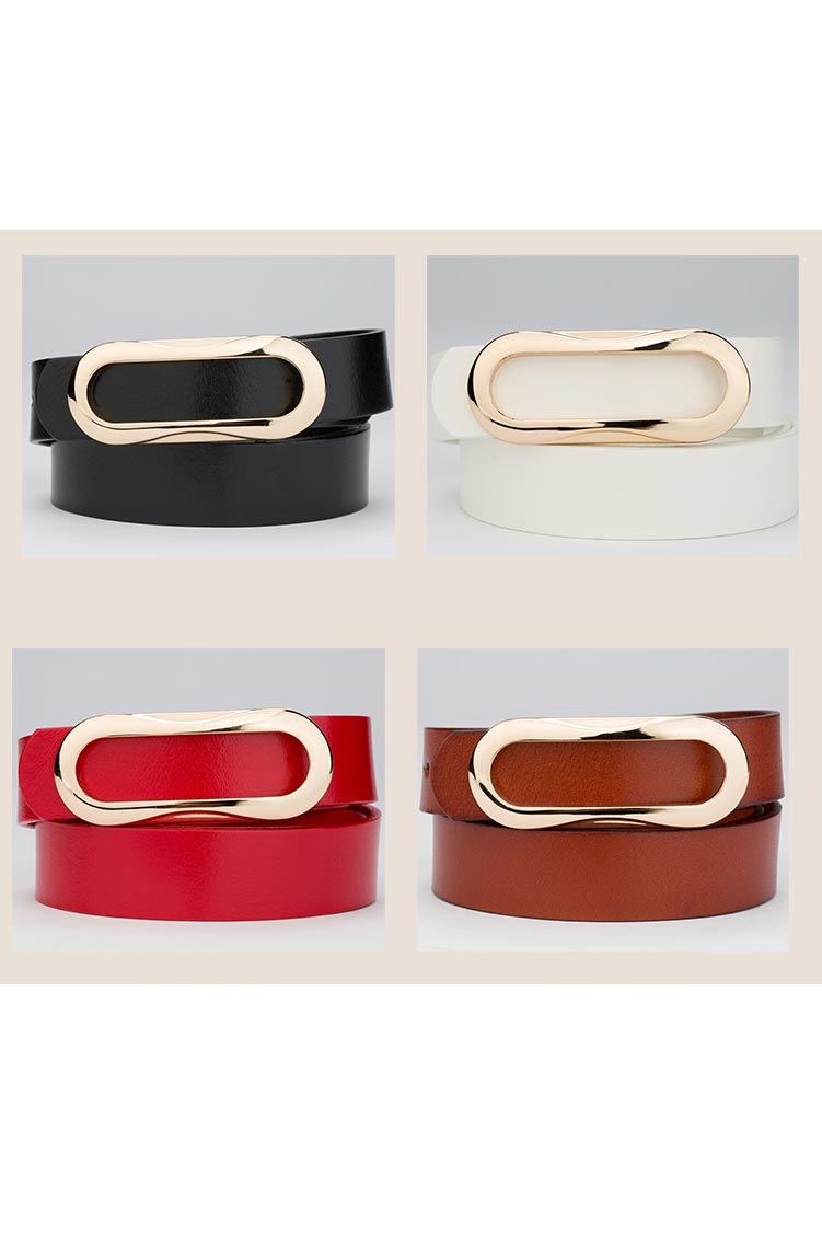 Summer fashion versatile formal smooth buckle wear casual cowhide belt YD005