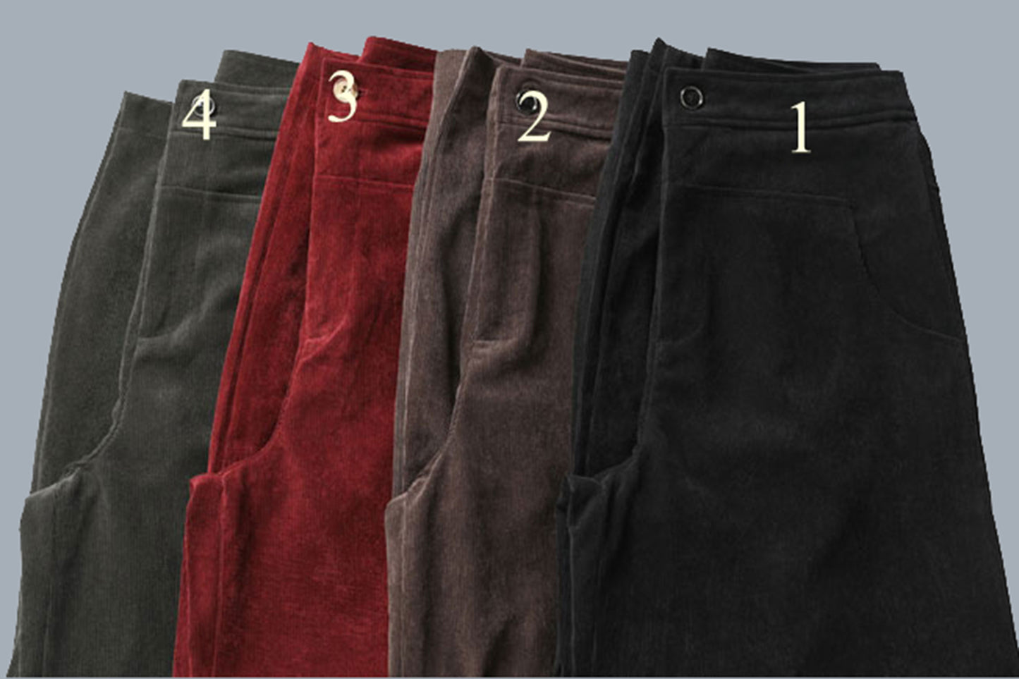 Vintage Corduroy Wide Leg Pants – High Waist Brown Trousers | Xiaolizi 3134