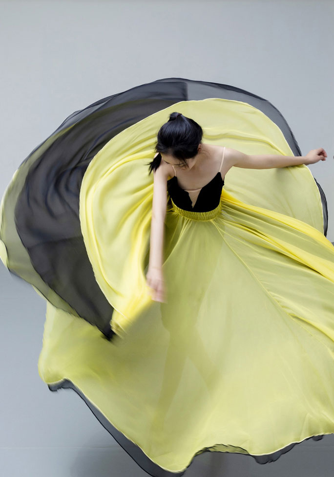 Summer Reversible Big Swing Chiffon Dance Skirt 2928