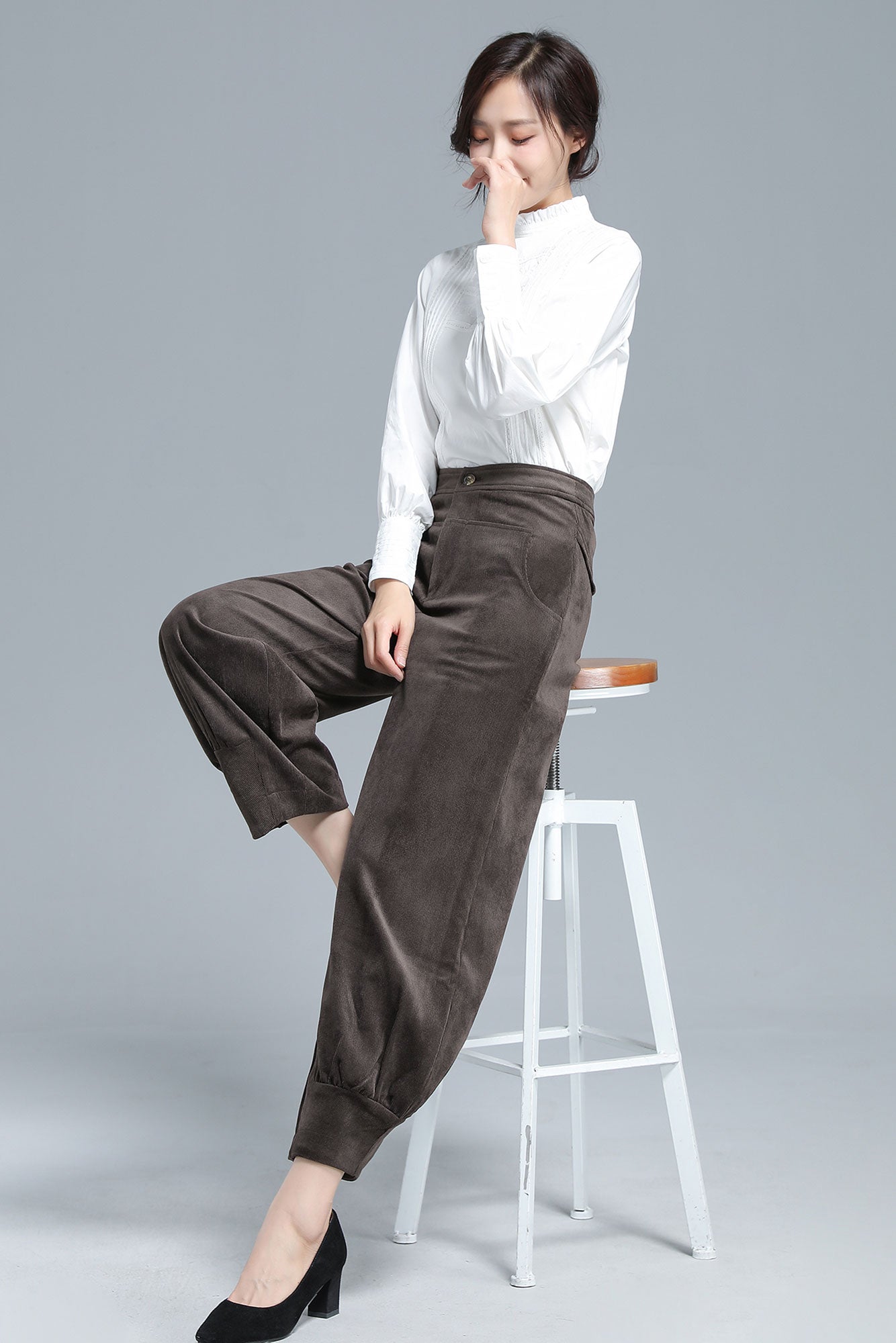 Causal Lantern Pants Trousers with Pockets 3134