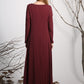 Maxi dress linen dress red long dress women dress 1138