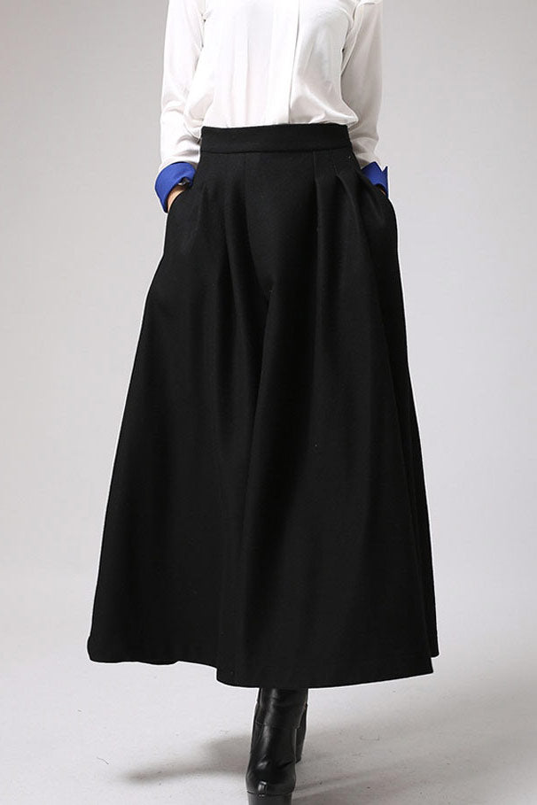 Styling the Long Black Wool Skirt