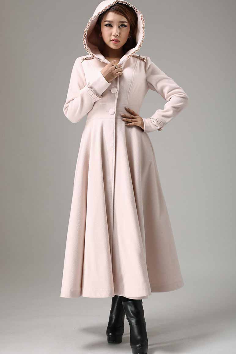 Long fit and flare swing coat for women 0727# – XiaoLizi