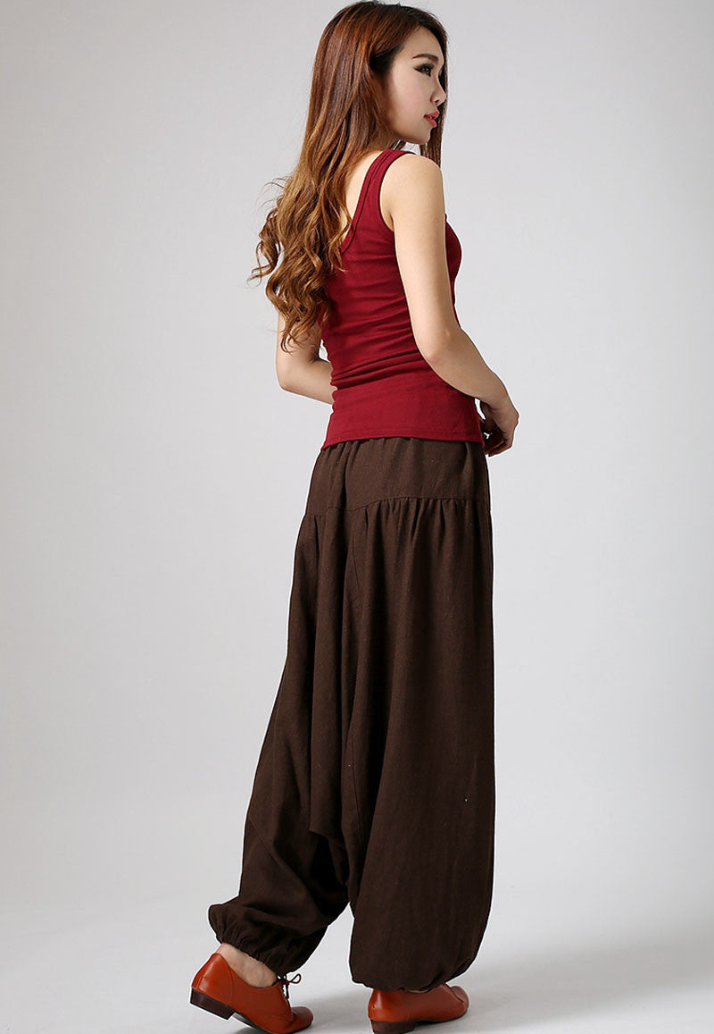 drop crothc linen pants