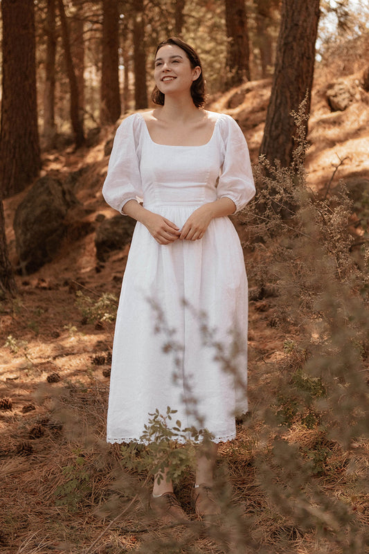 Women's Vintage inspired White Bridesmaid Dress 2740#