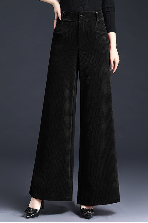 Red Corduroy Wide Leg pants for women 311501