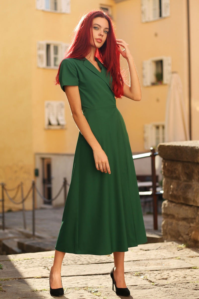 Green Wrap Linen Dress 3266 Green Wrap Linen Dress 3266