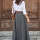 Women Winter Retro Long Wool Skirt 3854