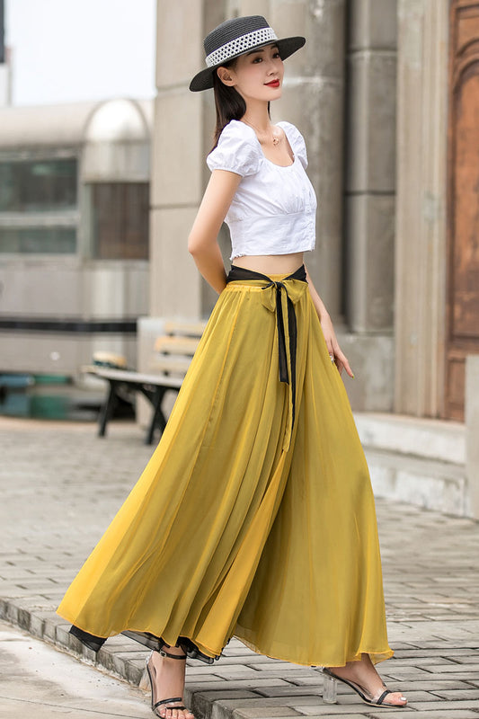 Summer Chiffon Reversible Big Swing Dance Skirt 301001