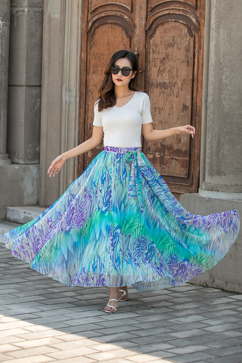 Plus size chiffon maxi skirt Clearance