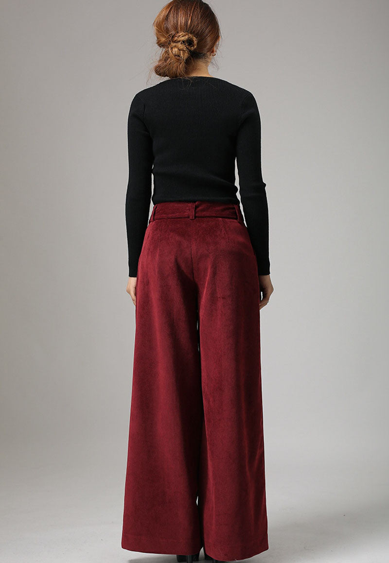 Corduroy wild leg palazzo pants 0749#