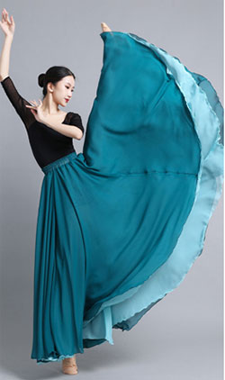 Summer Reversible Big Swing Chiffon Dance Skirt 2938